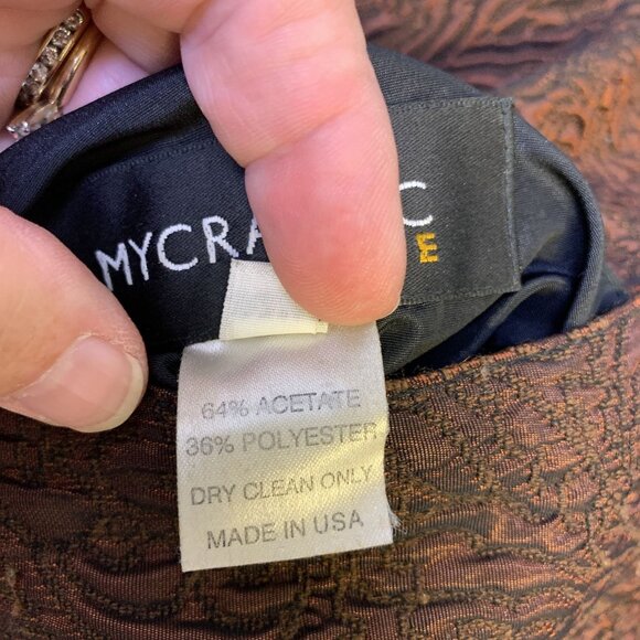 Mycra Pac One Brown/Black Reversible Textured Long Coat W/Matching Handbag Size - Picture 11 of 11